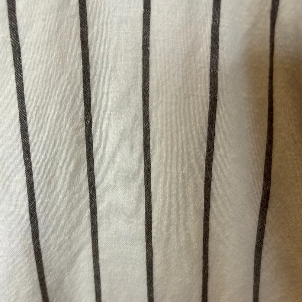 Ann Taylor Linen White Striped Linen Jumpsuit adorable!! - Picture 6 of 8